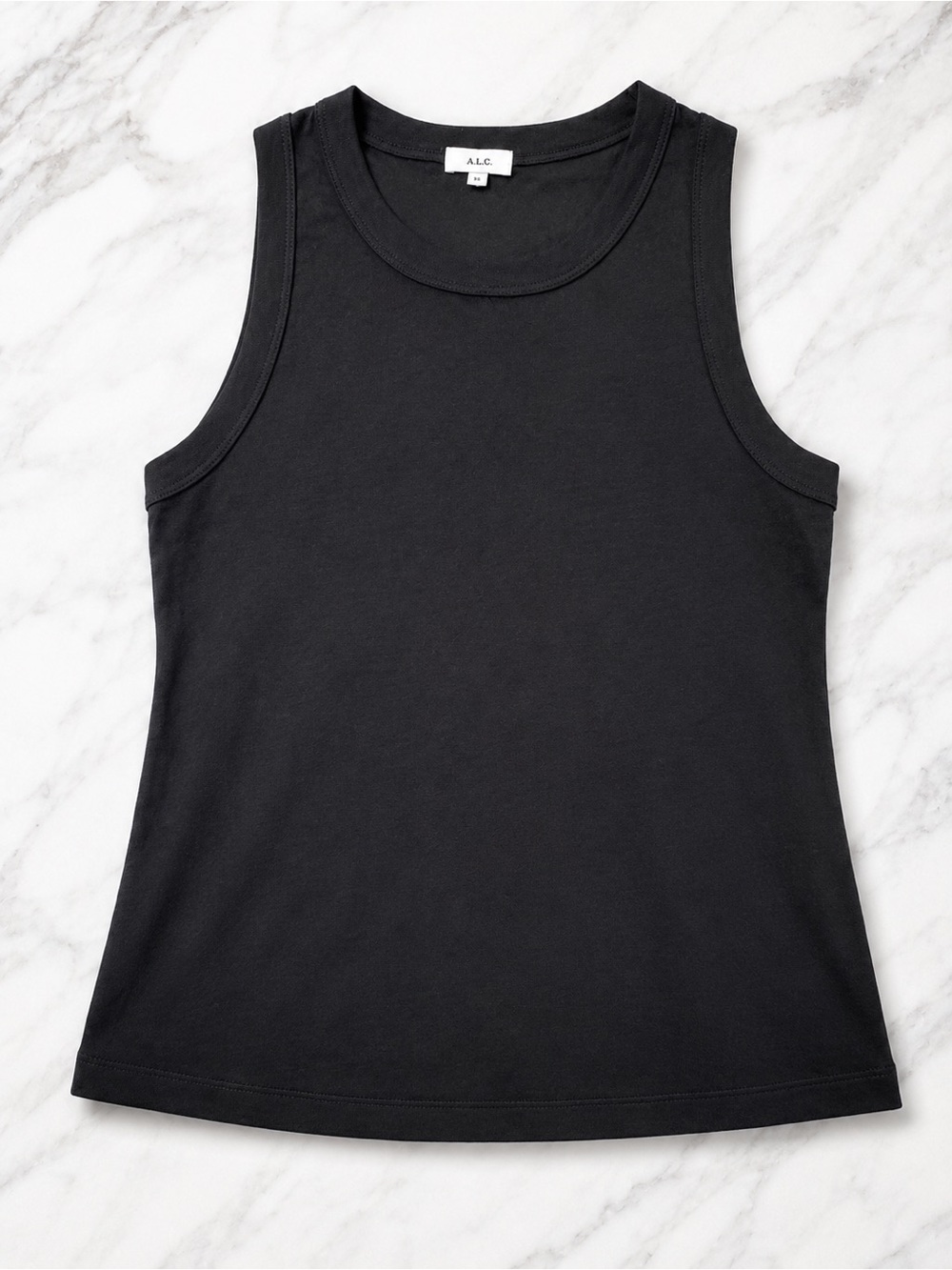 NEW! A.L.C. Black Cotton Sleeveless Tank Top Minimalist Luxury Essential Size XL - Picture 2 of 7